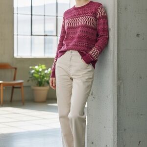 Ascend Pink Patterned Long Sleeve Top